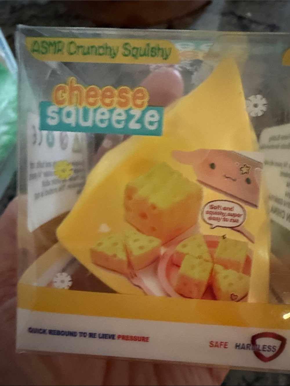 Slice Cheese Squeeze ASMR Crunchy Squishy Toy - Yellow